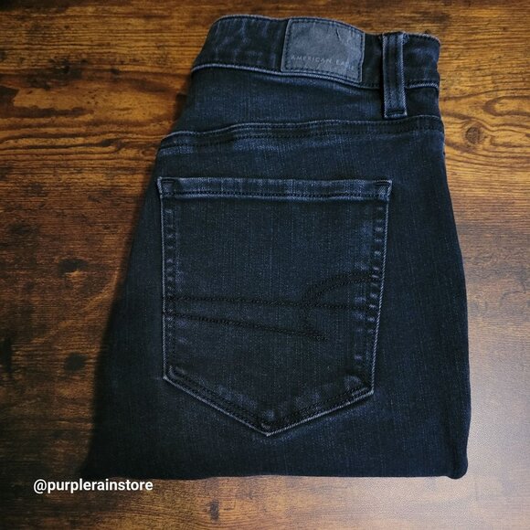 American Eagle Jeans 2 S Dream Jegging Hi Rise Stretch Tummy Control Black Wash - Picture 3 of 13